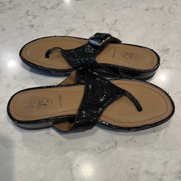 Circa Joan & David‎ Luxe Series Women's Snakeskin Leather Buckle Sandals Size 9 - Picture 5 of 8